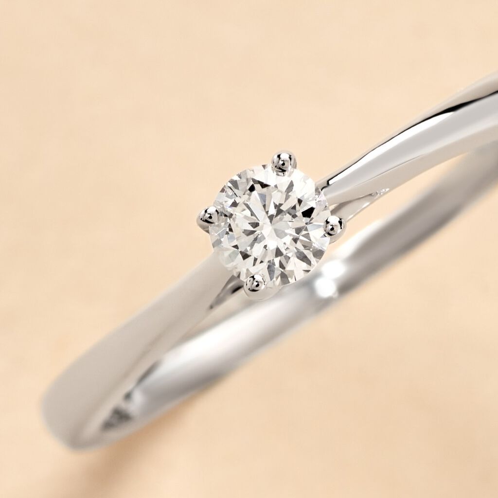 Bague Solitaire One Or Blanc Diamant - Bagues solitaires Femme | Histoire d&rsquo;Or