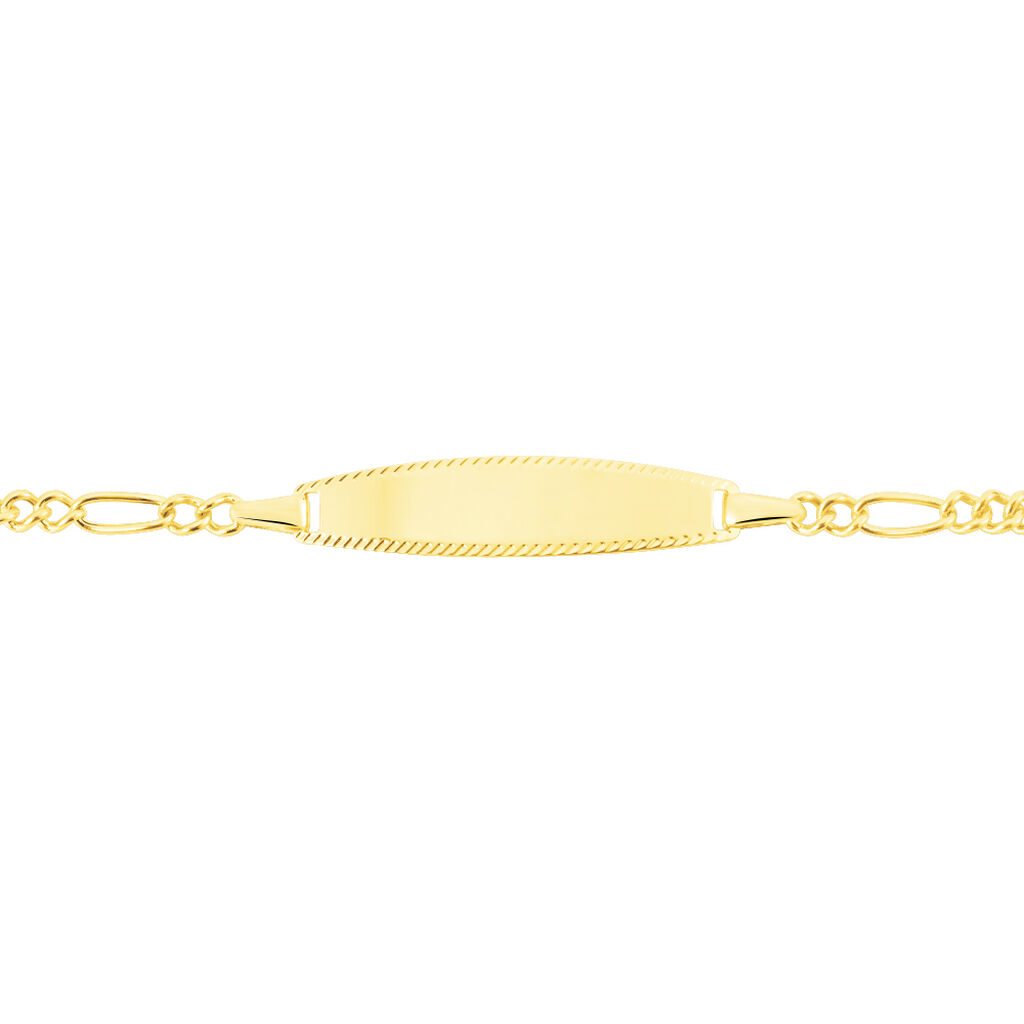 Bracelet Identité Bartolomee Maille Alternee 1/3 Or Jaune - Bracelets Communion Enfant | Histoire d’Or