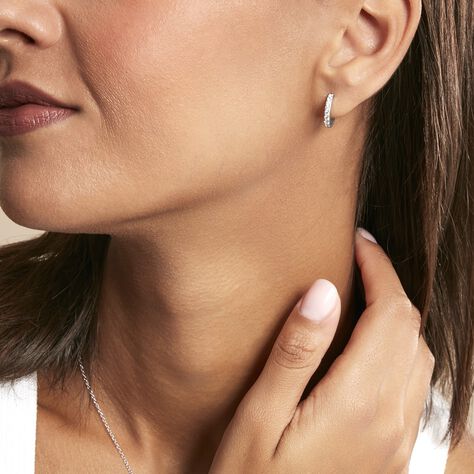 Créoles Jussi Argent Blanc Oxyde De Zirconium - Boucles d'oreilles créoles Femme | Histoire d’Or