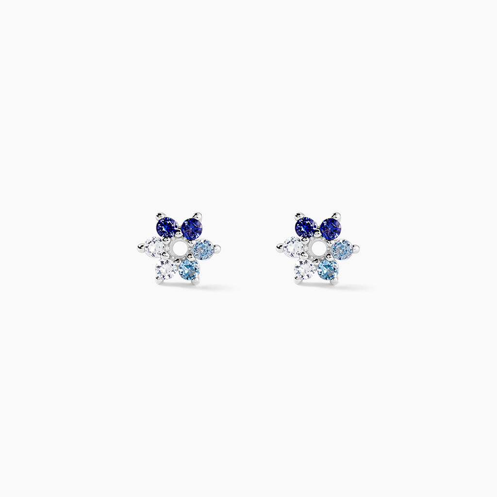 Boucles D'oreilles Puces Pavel Argent Blanc Oxyde De Zirconium - Boucles d'oreilles fantaisie Femme | Histoire d&rsquo;Or