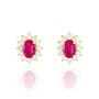 Boucles D'oreilles Puces Vladimir Or Jaune Diamant Et Rubis