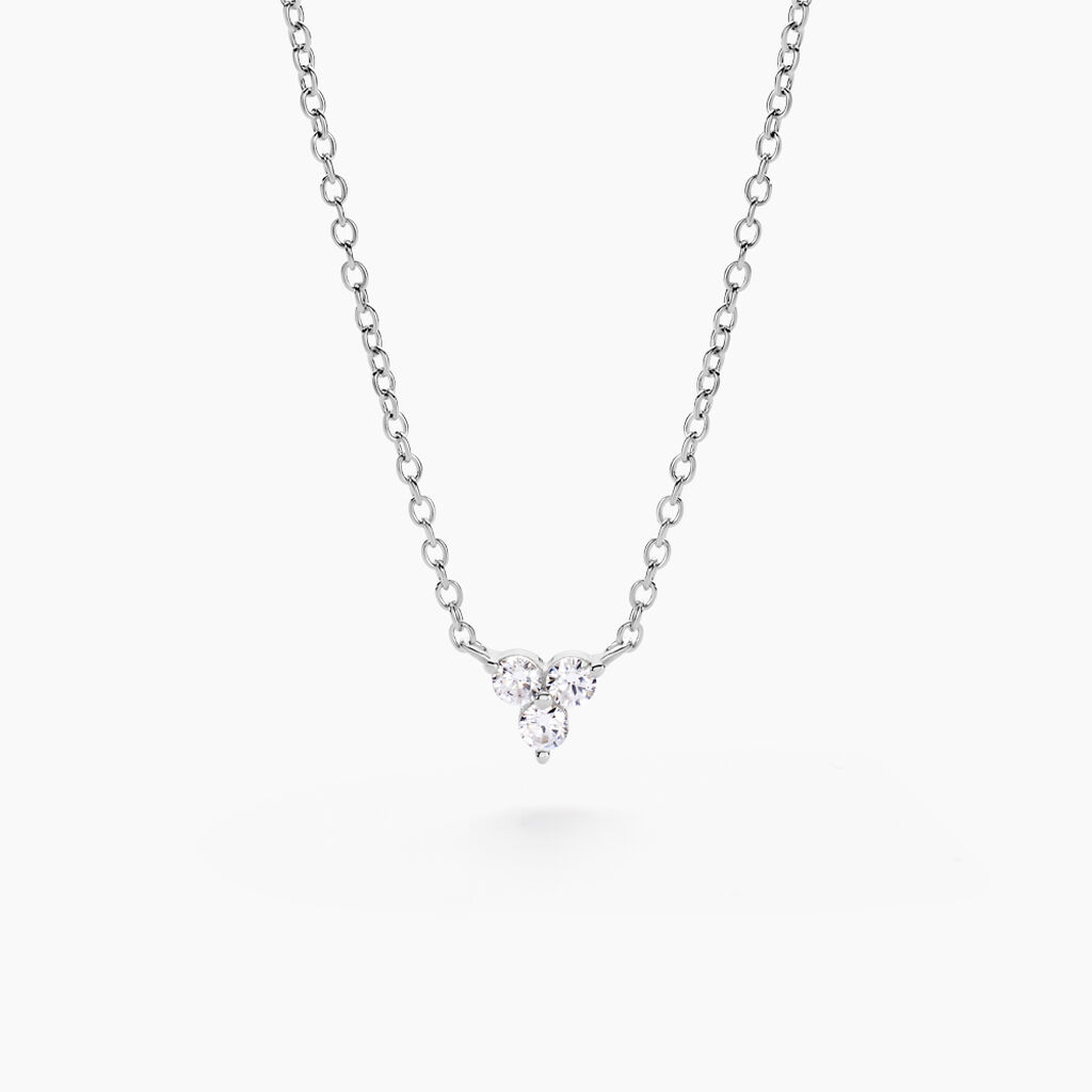 Collier Thylane Argent Blanc Oxyde De Zirconium - Colliers fantaisie Femme | Histoire d’Or