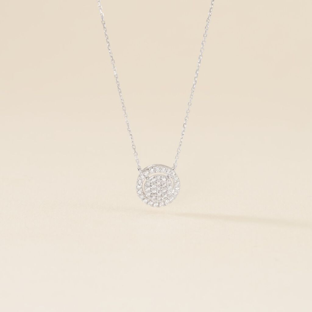 Collier Or Blanc Nawra Diamants Synthétiques - Colliers Femme | Histoire d’Or