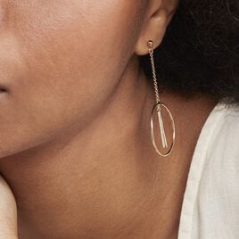 Boucles D'oreilles Pendantes Evana Plaque Or Jaune - Boucles d'oreilles pendantes Femme | Histoire d’Or