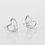 Boucles D'oreilles Puces Argent Blanc Sabino Oxydes De Zirconium - Boucles d'oreilles fantaisie Femme | Histoire d&rsquo;Or