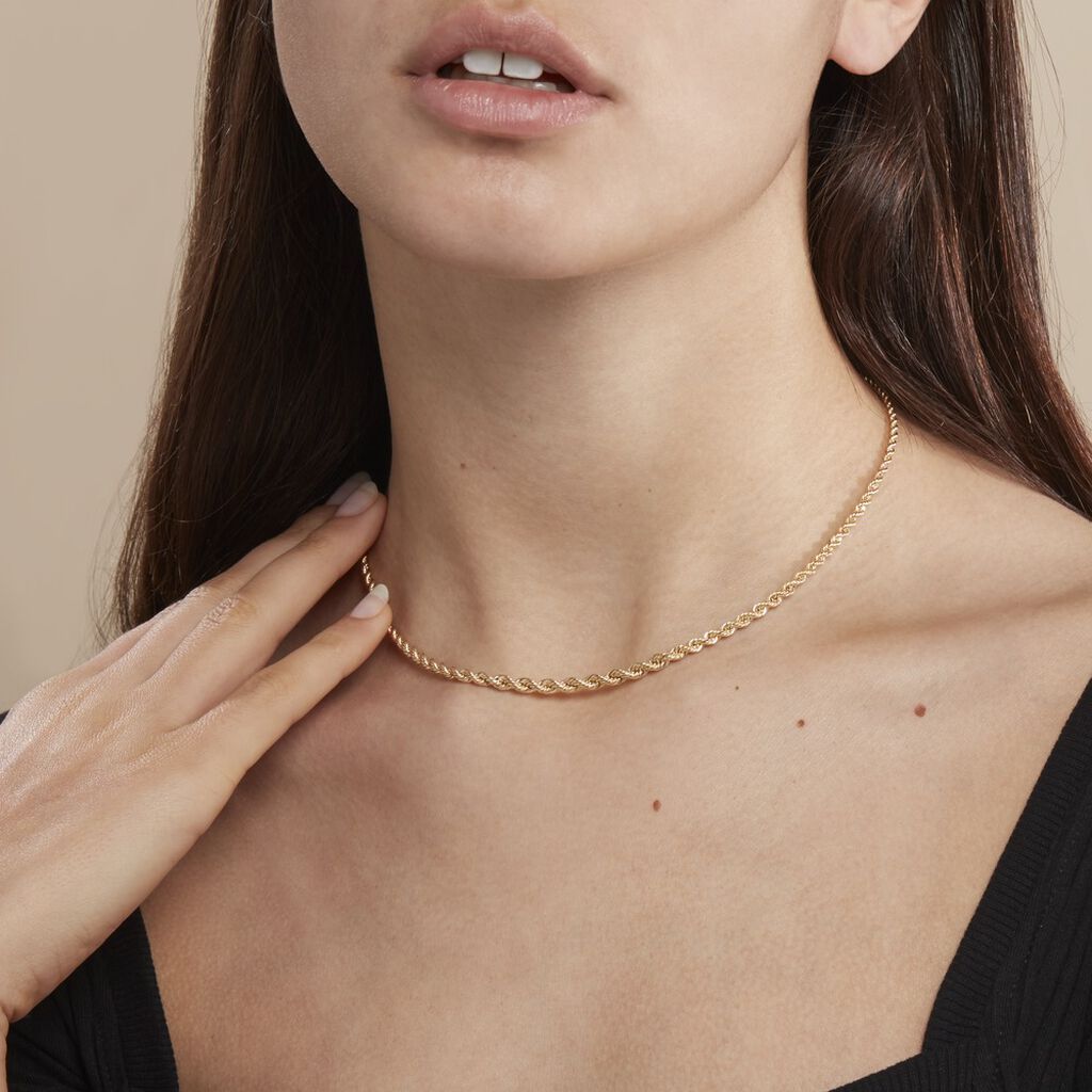 Collier Jerry Danilo Maille Corde Or Jaune - Chaines Femme | Histoire d’Or