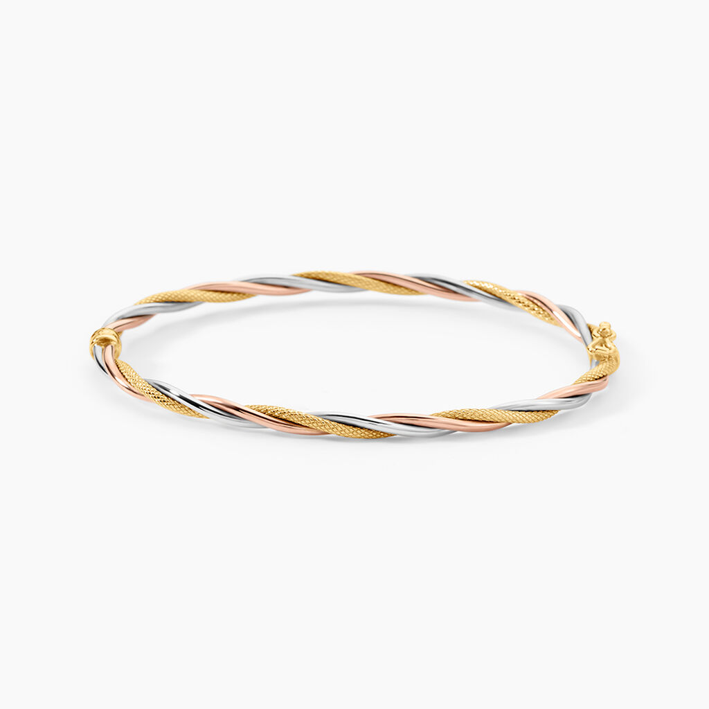 Bracelet Jonc Anaisaae Torsade Or Tricolore - Bracelets joncs Femme | Histoire d&rsquo;Or