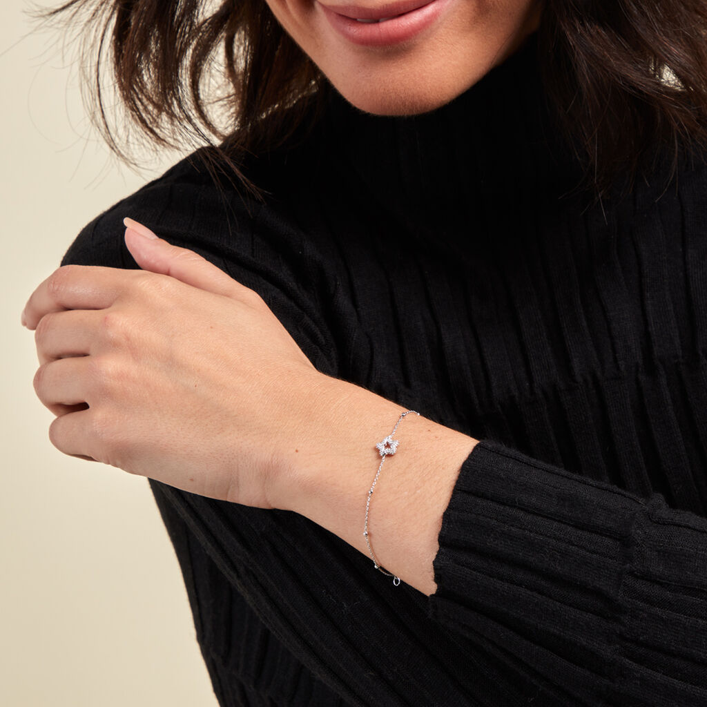 Bracelet Lizéa Argent Blanc - Bracelets Femme | Histoire d’Or