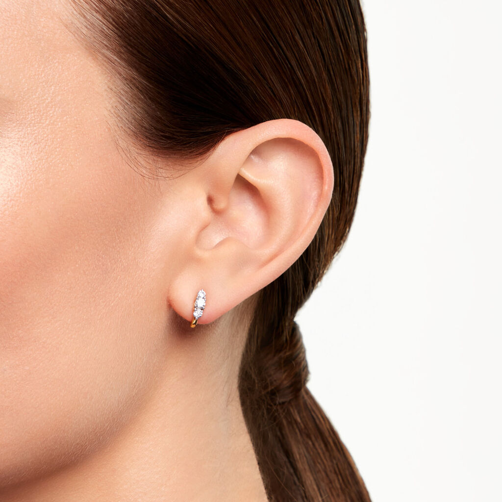 Cr&eacute;oles Georgia Plaqu&eacute; Or Jaune Oxyde De Zirconium - Boucles d'oreilles cr&eacute;oles Femme | Histoire d&rsquo;Or