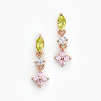 Boucles D'oreilles Pendantes Nimbe Argent Rose Oxyde De Zirconium