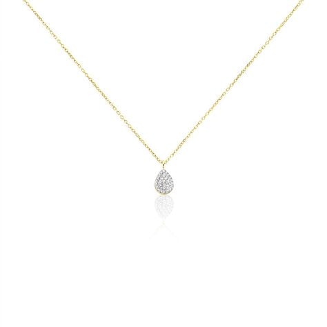 Collier Pear C Or Jaune Diamant - Colliers Femme | Histoire d’Or