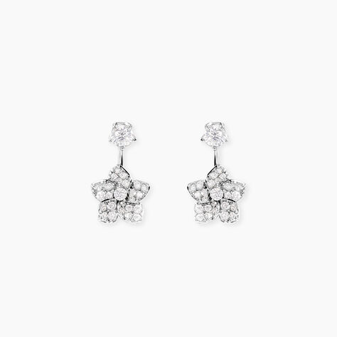 Boucles D'Oreilles Puces Sephine Argent Blanc Oxyde De Zirconium - Boucles d'oreilles fantaisie Femme | Histoire d&rsquo;Or