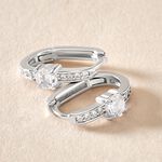 Cr&eacute;oles Francene Argent Blanc Oxyde De Zirconium - Boucles d'oreilles cr&eacute;oles Femme | Histoire d&rsquo;Or