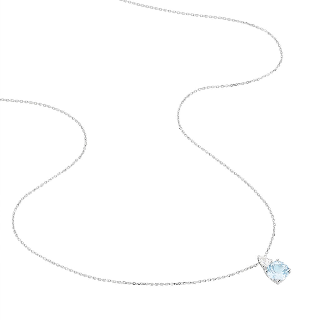 Collier Giana Or Blanc Topaze Et Oxyde De Zirconium - Colliers Femme | Histoire d&rsquo;Or