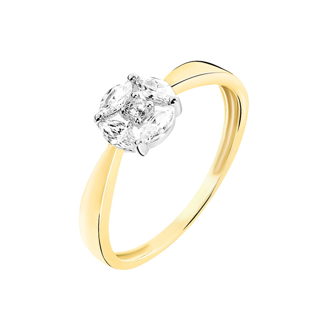 Bague Solitaire Maurena Or Jaune Oxyde De Zirconium - Bagues solitaires Femme | Histoire d’Or
