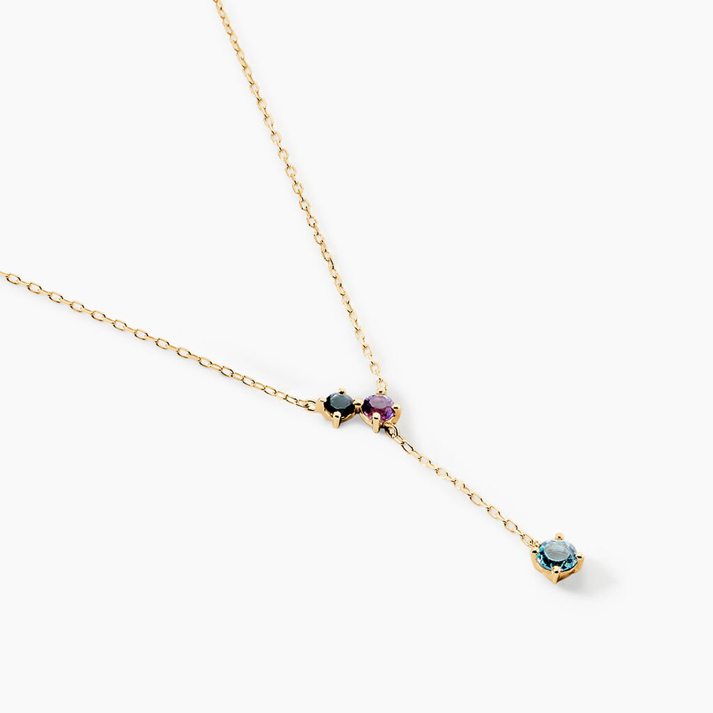 Collier Amaranta Or Jaune Topaze Am&eacute;thyste - Colliers Femme | Histoire d&rsquo;Or