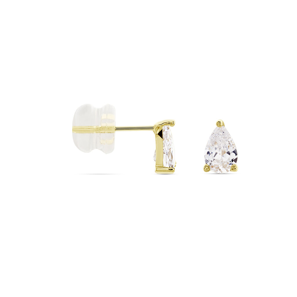 Boucles D'oreilles Puces Tierra Or Jaune Oxyde De Zirconium - Clous d'oreilles Femme | Histoire d’Or
