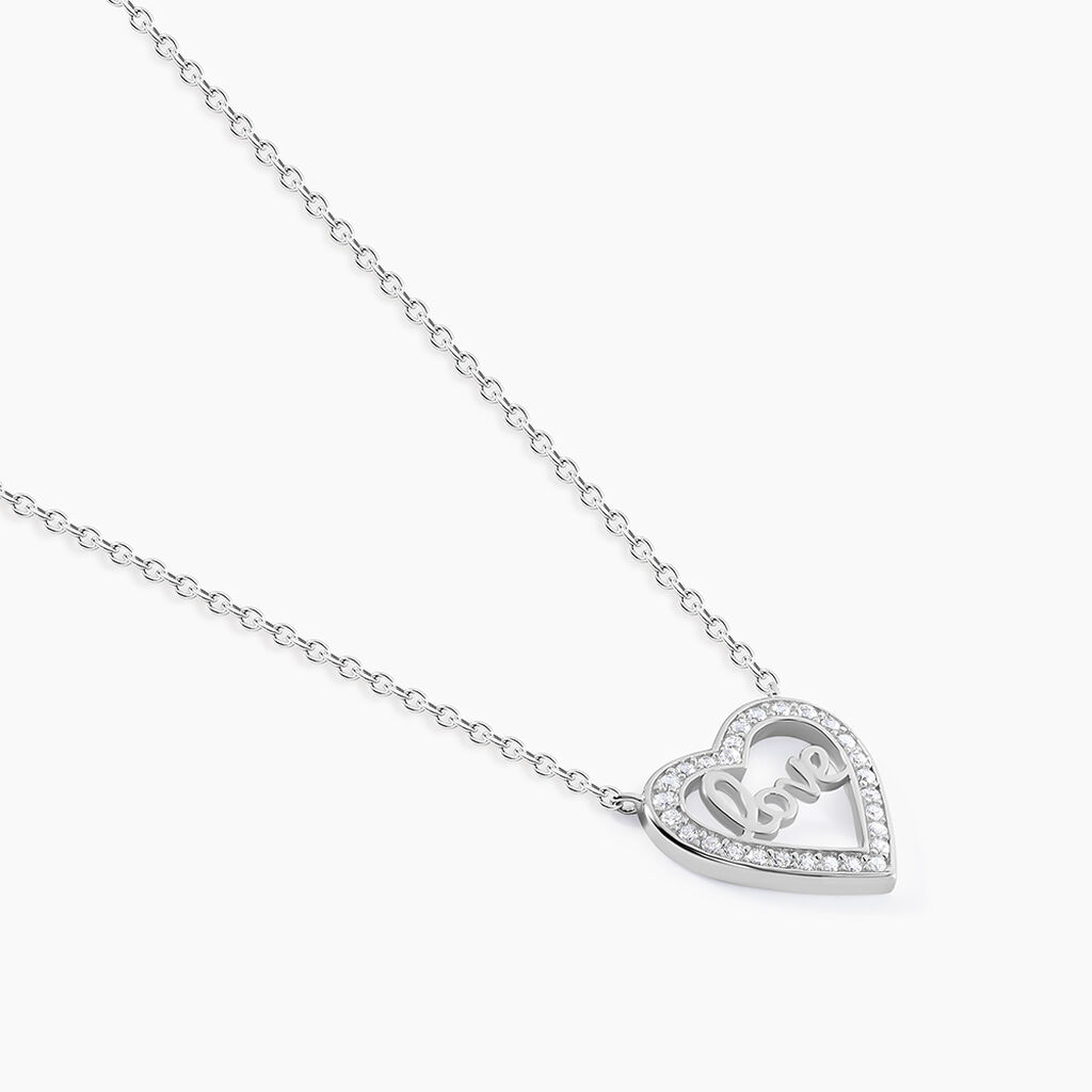 Collier Elansa Argent Blanc Oxyde De Zirconium - F&ecirc;te des m&egrave;res Femme | Histoire d&rsquo;Or