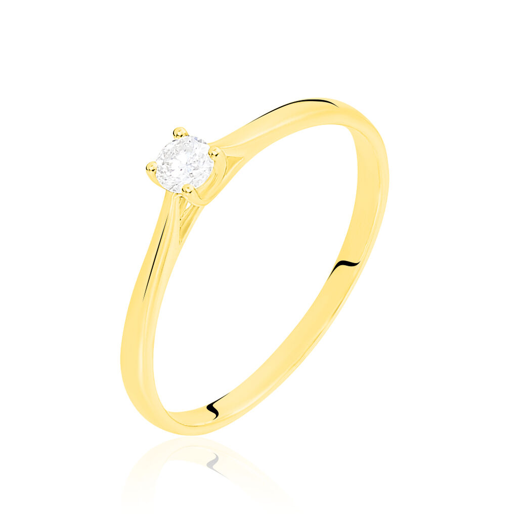 Bague Solitaire Victoria Or Jaune Diamant - Bagues solitaires Femme | Histoire d&rsquo;Or