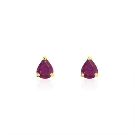 Boucles D'oreilles Puces Or Jaune Isador Rubis - Clous d'oreilles Femme | Histoire d’Or