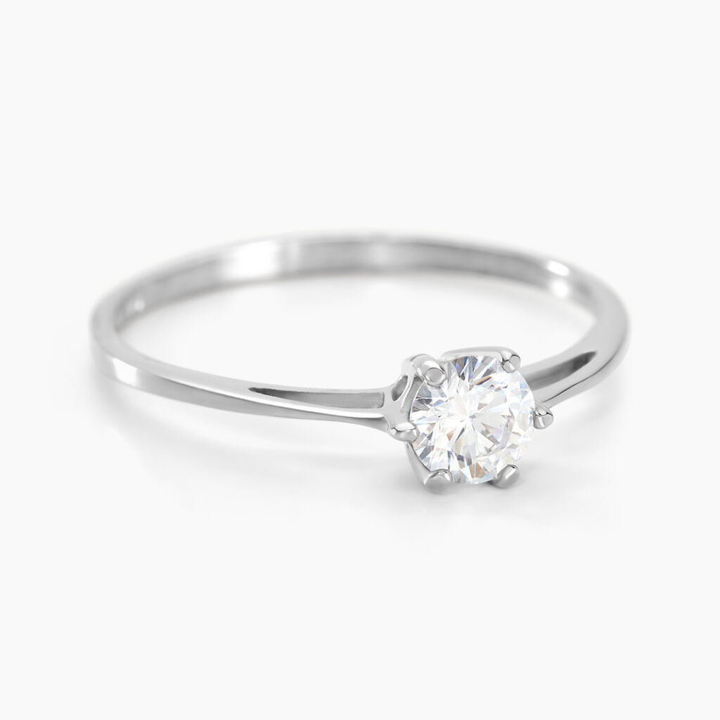 Bague Solitaire Lydia Argent Blanc Oxyde De Zirconium - Bagues solitaires Femme | Histoire d&rsquo;Or