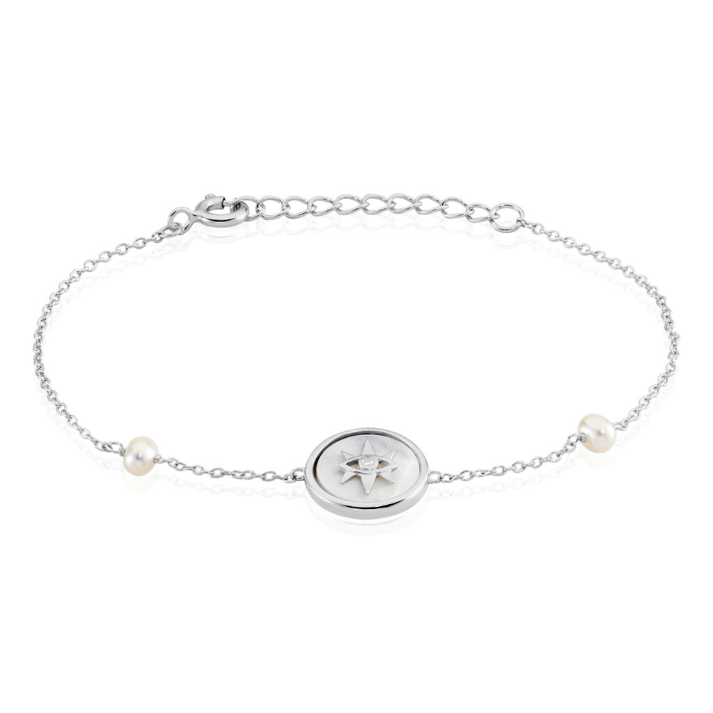 bracelet argent glad perles de culture nacre oxyde de zirconium