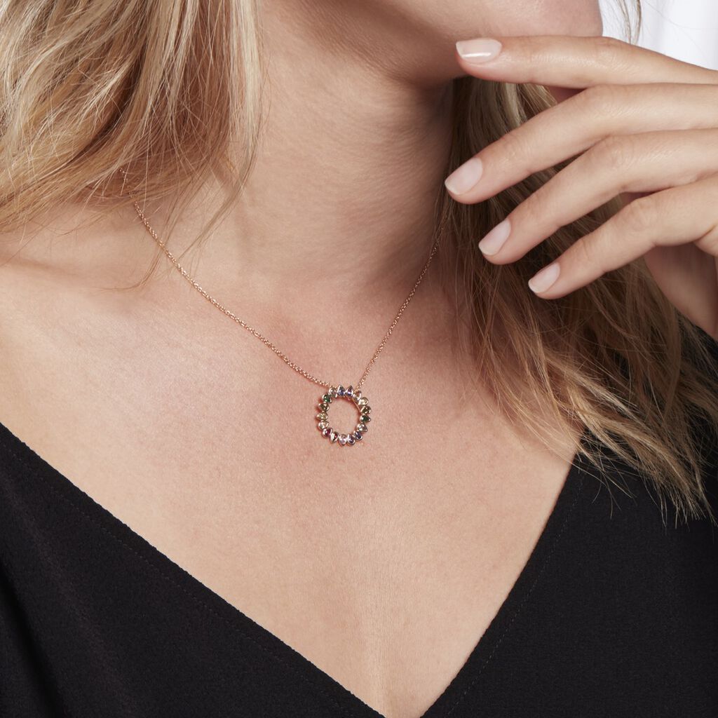 Collier Plaqué Or Jaune Ethem Pierres Multicolores - Colliers Femme | Histoire d’Or