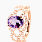 Bague Tina Or Rose Amethyste Et Diamant - Bagues solitaires Femme | Histoire d&rsquo;Or