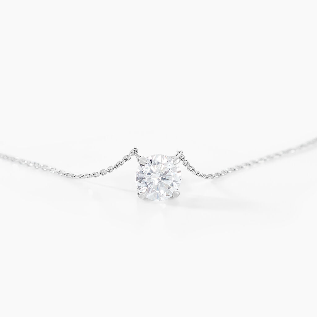 Collier Ponama Or Blanc Oxyde De Zirconium - Colliers Femme | Histoire d’Or