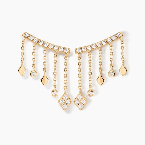 Boucles D'oreilles Pendantes Eclat D'etoile Or Jaune Oxyde - Boucles d'oreilles pendantes Femme | Histoire d&rsquo;Or