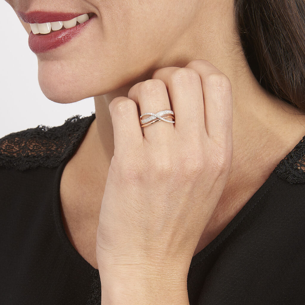 Bague Emilie Or Rose Diamant - Bagues avec pierre Femme | Histoire d’Or