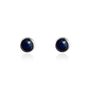 Boucles D'oreilles Puces Edy Serti Clos Or Blanc Saphir