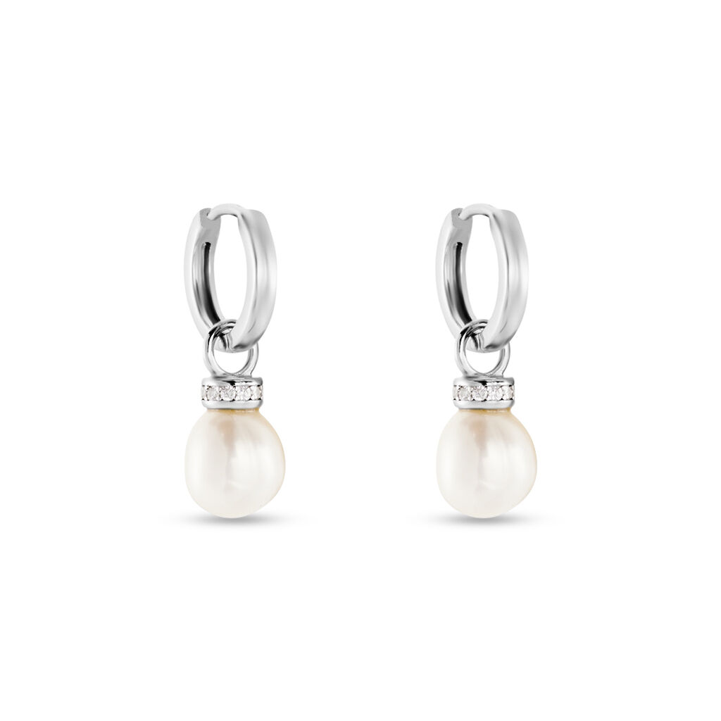 Boucles D'oreilles Pendantes Argent Blanc Iribert Perles De Culture - Boucles d'oreilles fantaisie Femme | Histoire d’Or