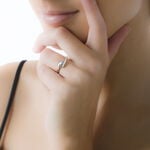 Bague Tiphaine Or Blanc Quartz - Bagues solitaires Femme | Histoire d&rsquo;Or