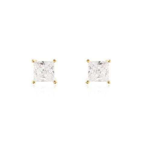 Boucles D'oreilles Puces Sofiane Plaqué Or Jaune Oxyde De Zirconium - Boucles d'oreilles fantaisie Homme | Histoire d’Or