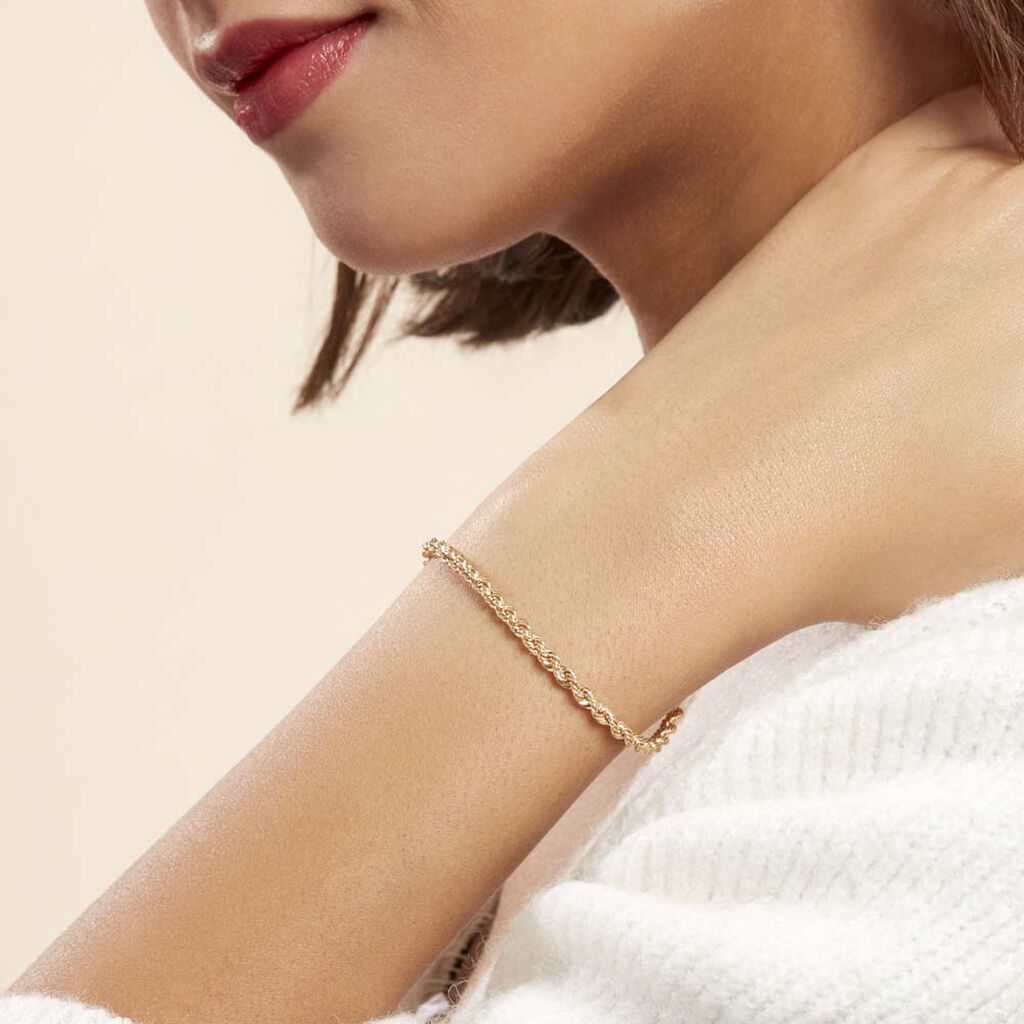 Bracelet Or Jaune Maille Corde - Bracelets chaîne Femme | Histoire d’Or