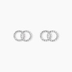 Boucles D'oreilles Puces Iwa Argent Blanc Oxyde De Zirconium - Boucles d'oreilles fantaisie Femme | Histoire d&rsquo;Or