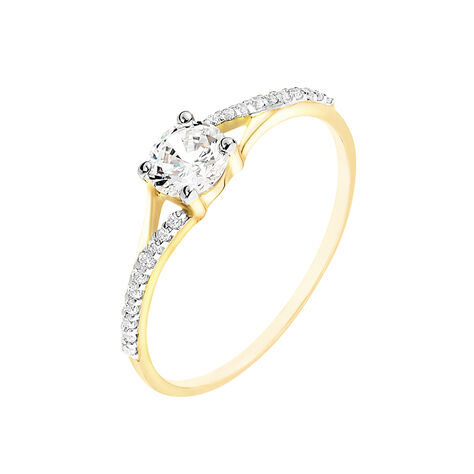 Bague Solitaire Jessa Or Jaune Oxyde De Zirconium - Bagues solitaires Femme | Histoire d’Or