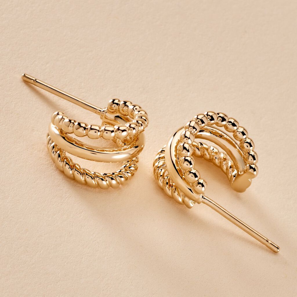 Créoles Timmy Plaqué Or Jaune - Boucles d'oreilles créoles Femme | Histoire d’Or