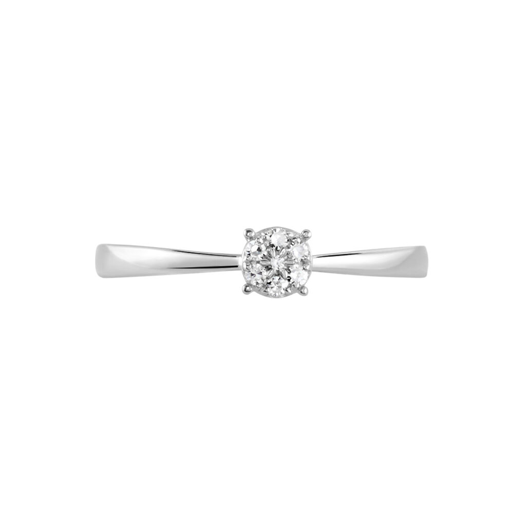 Bague Saranna Or Blanc Diamant Blanc - Bagues avec pierre Femme | Histoire d’Or