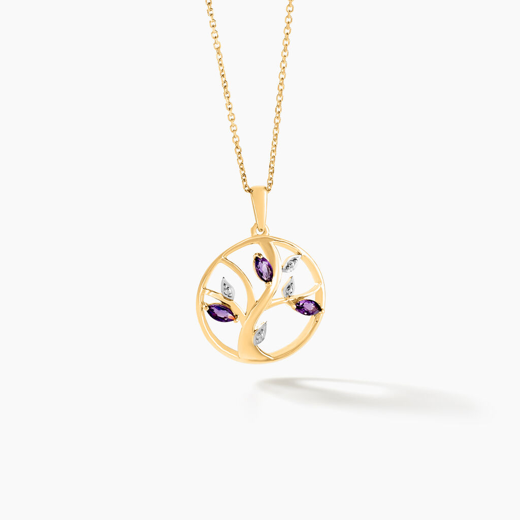 Pendentif Godolieba Or Jaune Amethyste Violet - Pendentifs Femme | Histoire d’Or