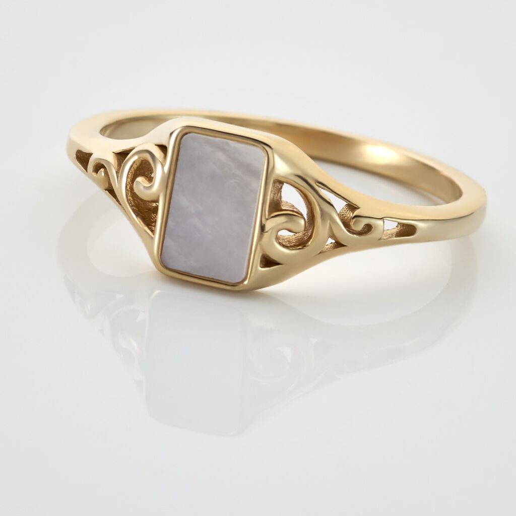 Chevalière Argent Dore Reine - Bagues solitaires Femme | Histoire d’Or