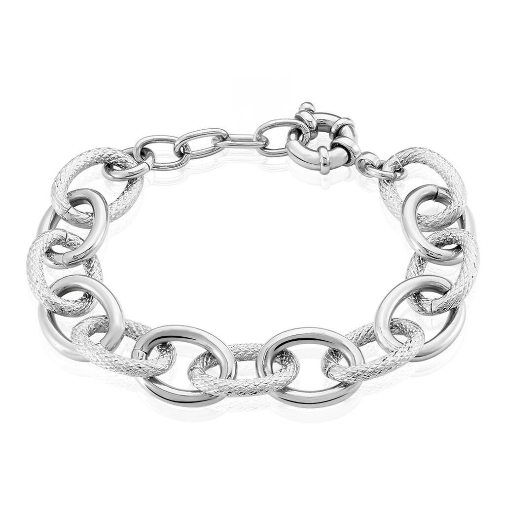 Bracelet Aelia Maille Alternee Acier Blanc
