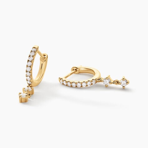 Cr&eacute;oles Sharyl Or Jaune Diamant Synth&eacute;tique - Boucles d'oreilles cr&eacute;oles Femme | Histoire d&rsquo;Or