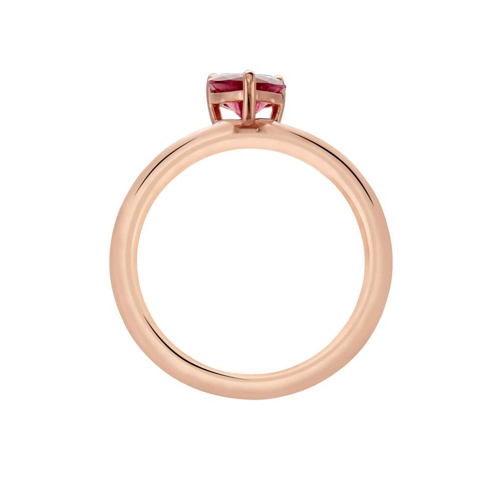 Bague Solitaire Kelvyn Argent Rose Oxyde De Zirconium - Bagues solitaires Femme | Histoire d&rsquo;Or