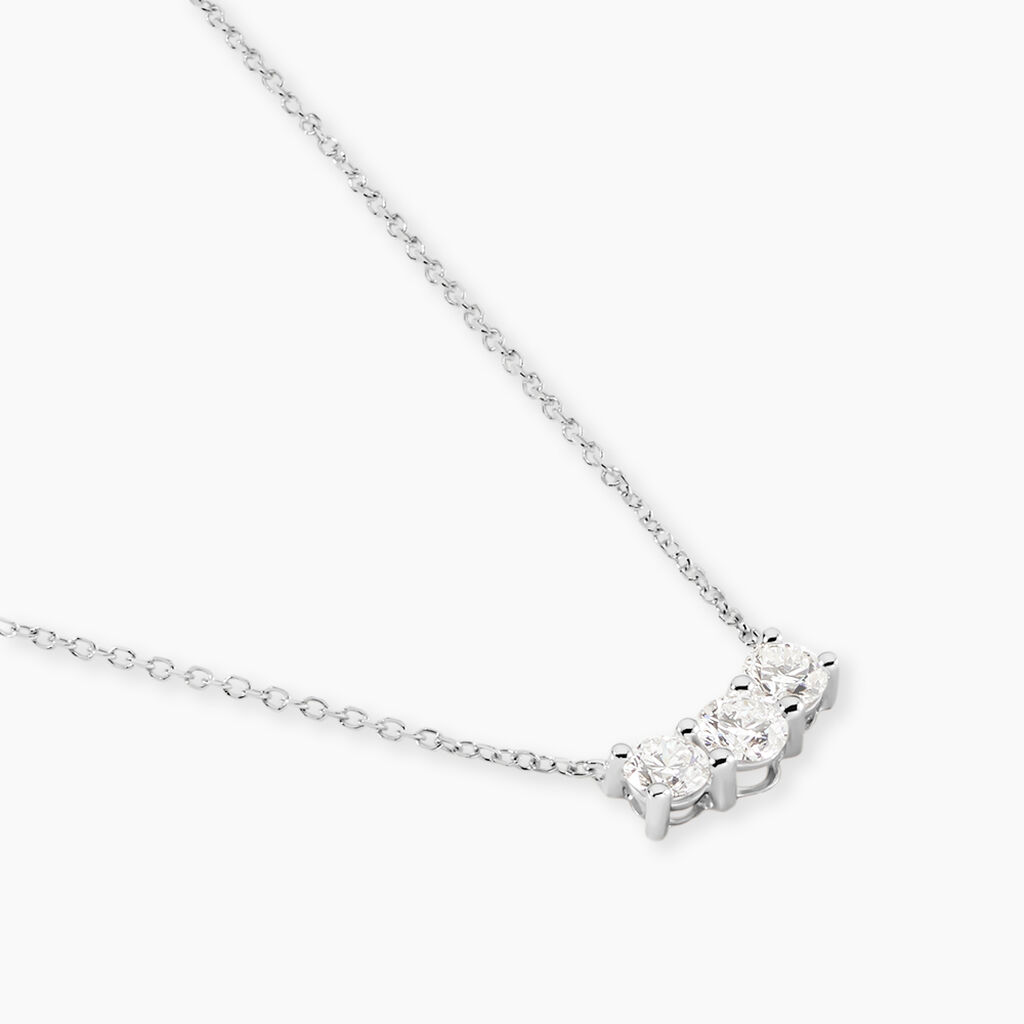 Collier Or Blanc Neely Diamants Synth&eacute;tiques - Colliers Femme | Histoire d&rsquo;Or