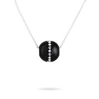 Collier Nina Cera Argent Blanc Strass Et Céramique