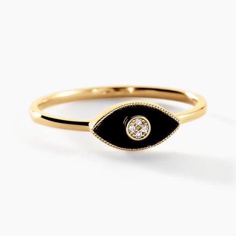 Bague Matiasma Or Jaune Onyx Diamant - Bagues solitaires Femme | Histoire d&rsquo;Or