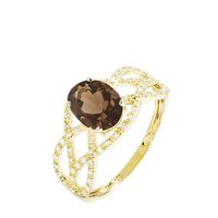 Bague Tina Or Jaune Quartz Et Diamant