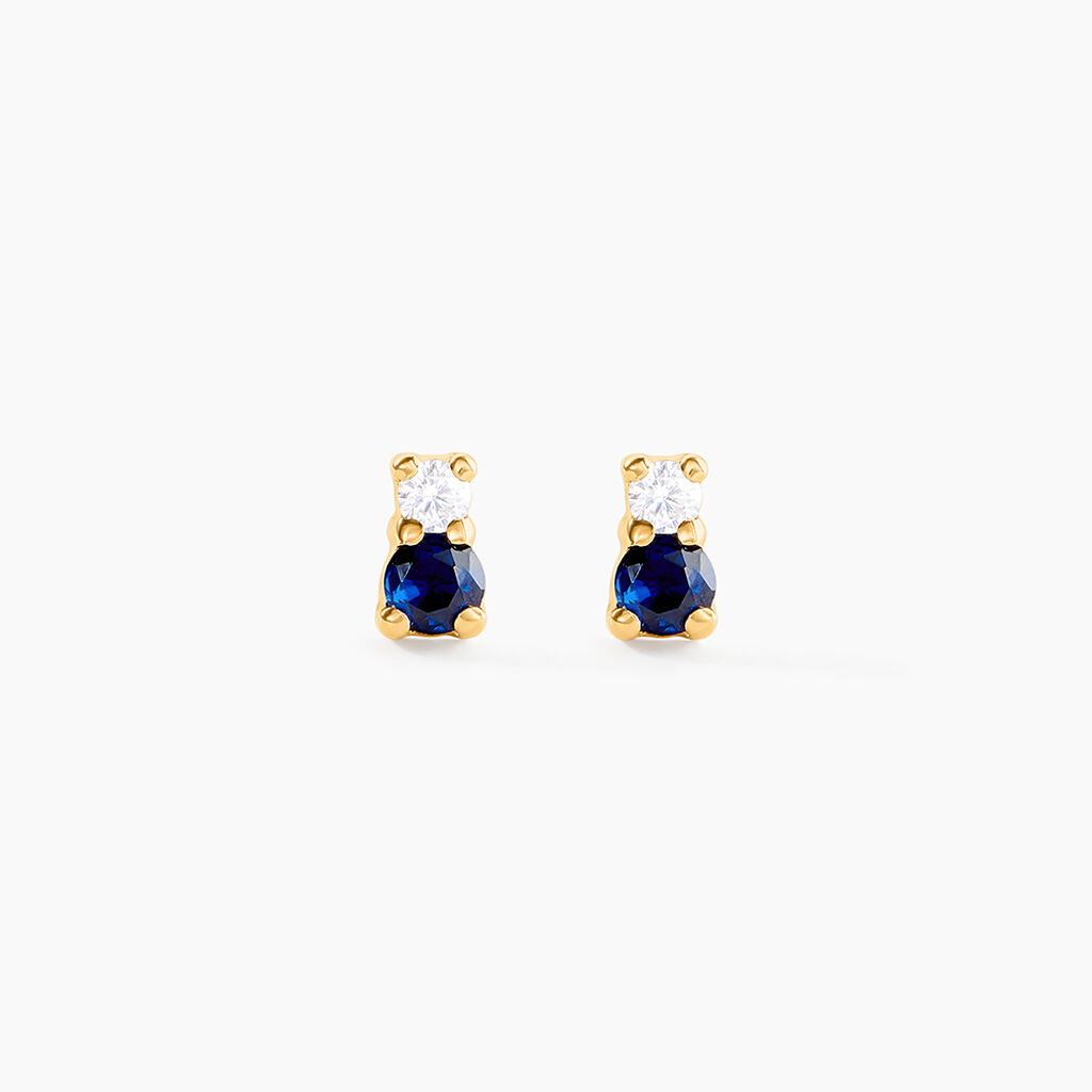 Boucles D'Oreilles Puces Jetta Or Jaune Oxyde De Zirconium - Clous d'oreilles Femme | Histoire d&rsquo;Or